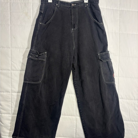 Vintage 90s BREAKDOWN Wide Leg Black Cargo Jeans JNCO Style - Picture 16 of 16